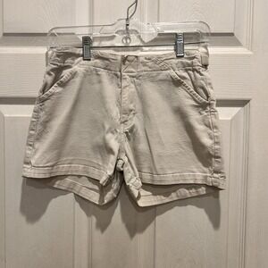 Gasoline Jeans Vintage 90s Beige Utility Shorts High Rise Cotton Stretch Sz 5/6